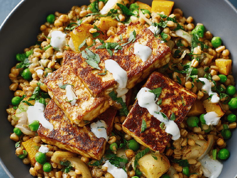 Bowl Tofu e Cevada Vegano