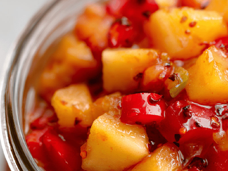 Chutney de frutas com espinheira-santa