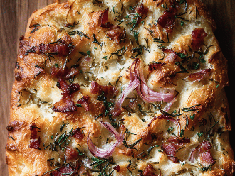 Fougasse com Bacon e Alecrim