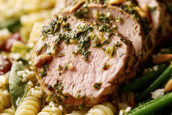 Medalhões de Porco com Crosta de Pistache