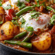 Legumes com bolinhos suínos