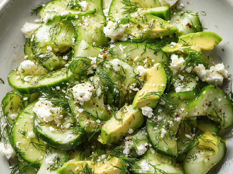 Salada Mexida de Pepino e Abacate