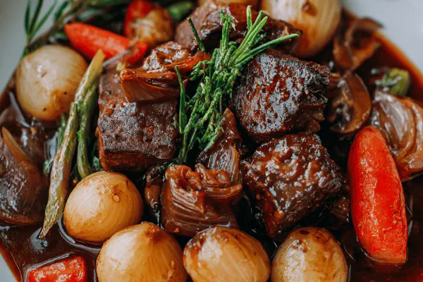 Médaillons de vitela tomate e aspargos