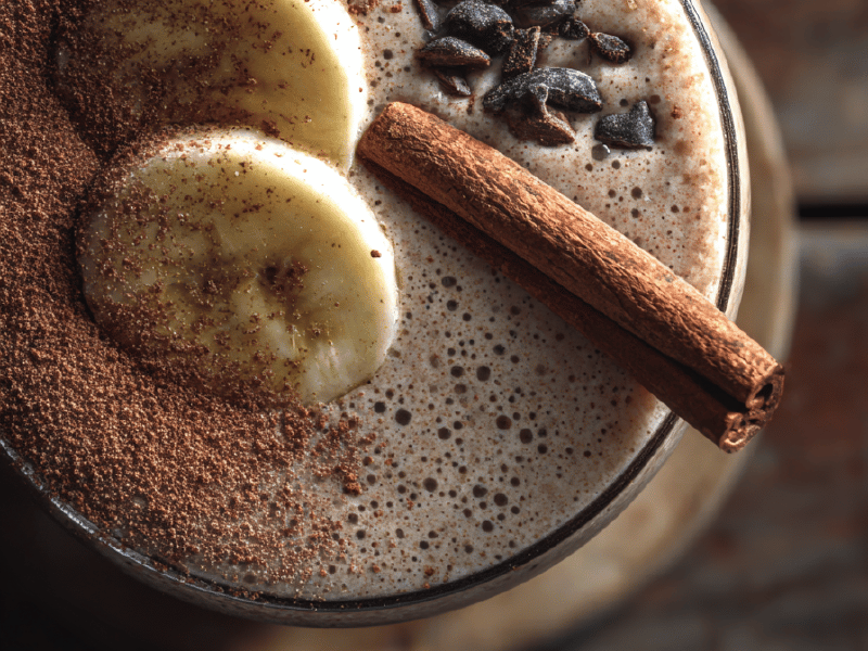 Smoothie cremoso cacau banana