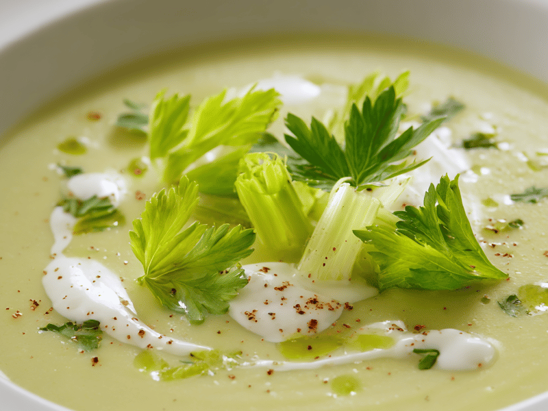 Sopa Fria de Aipo com Abacate