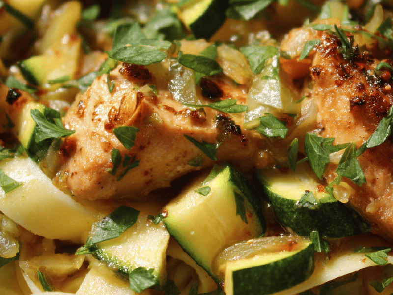 Tagliatelles ao frango e limão
