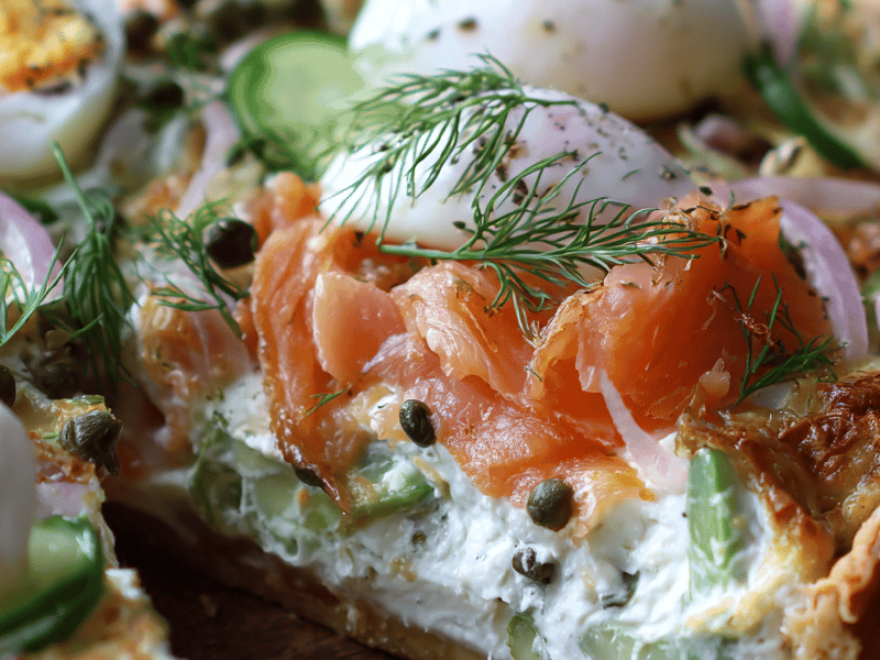 Tarte Bagel com Salmão