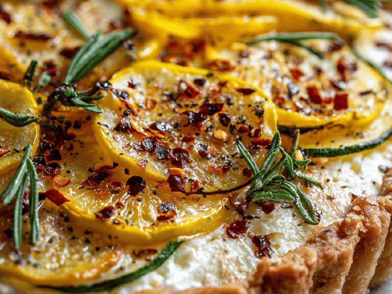 Tarte fina de abobrinha com queijo