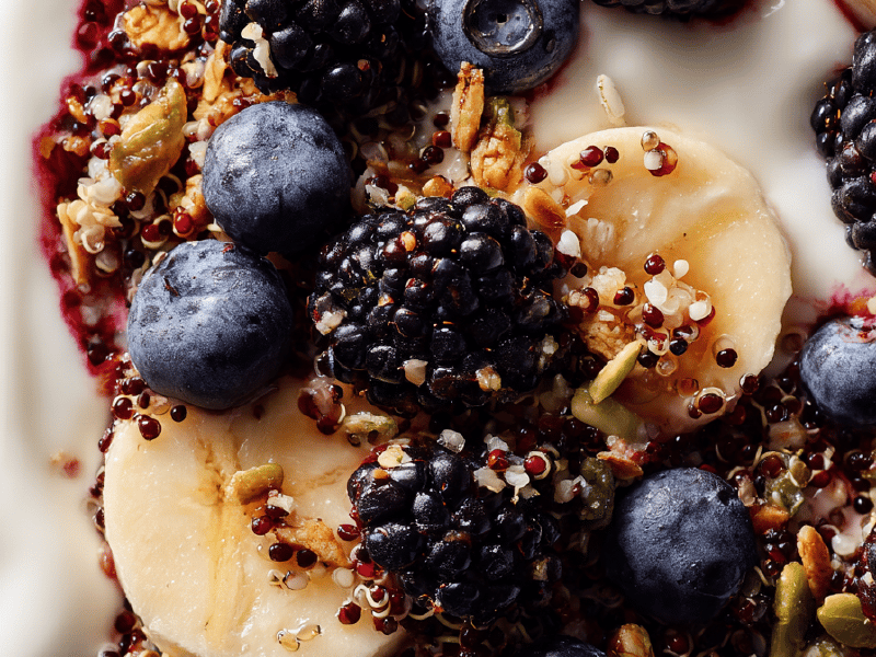 Tigela de smoothie vermelha