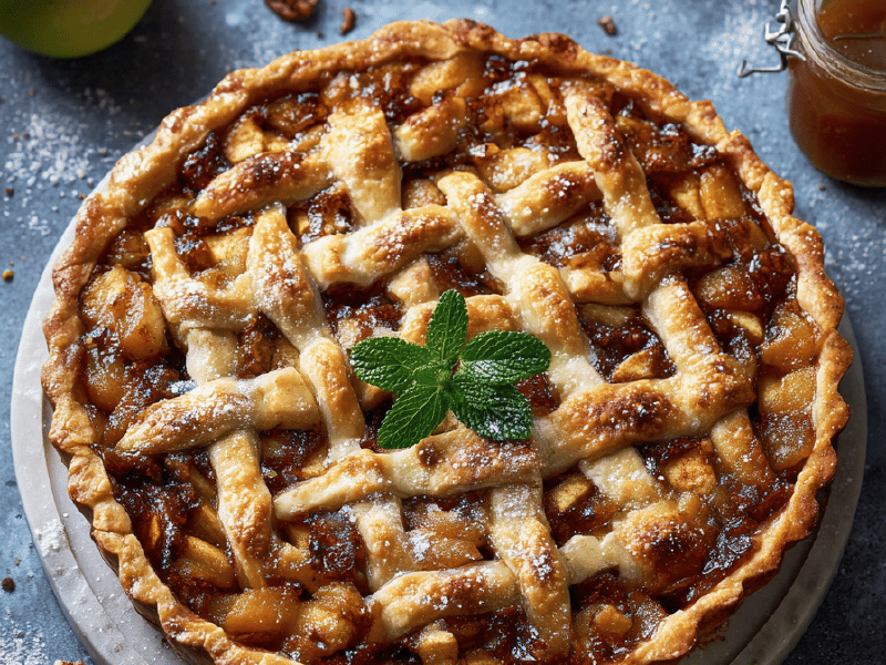 Torta de Maçã com Cranberry e Nozes