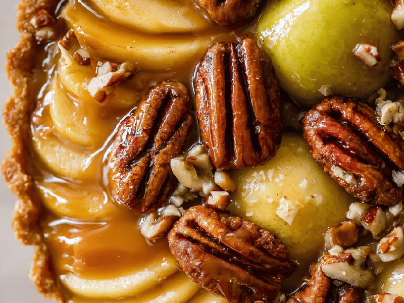Torta de Maçã com Rum e Caramelo Salgado