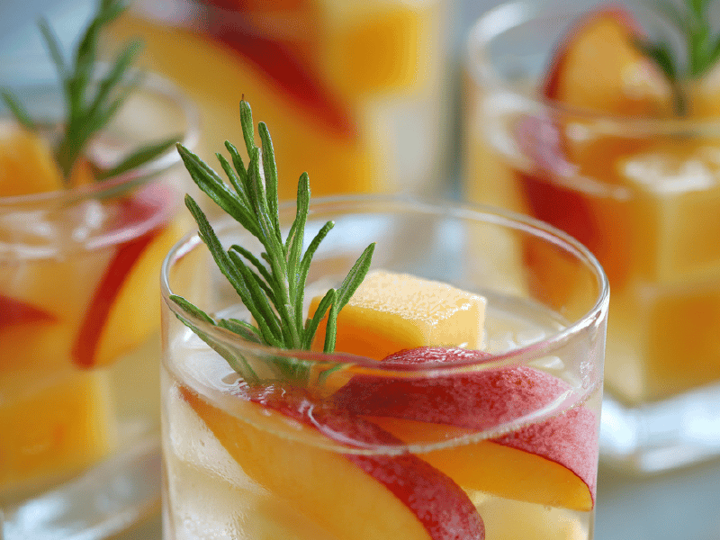Vinho Aromatizado com Toranja e Gelo de Pêssego